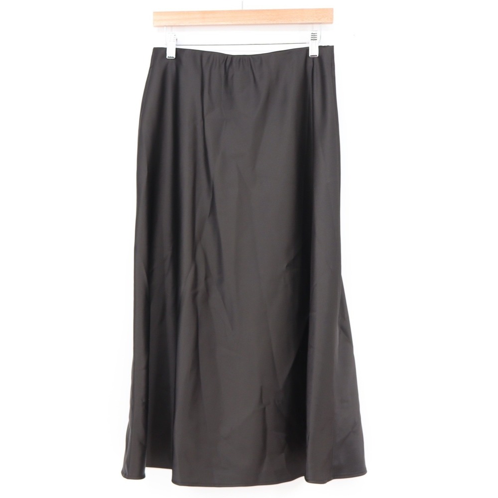A New Day Womens Black Satin Midi Slip Skirt Size S Solid Stretch - Picture 5 of 6